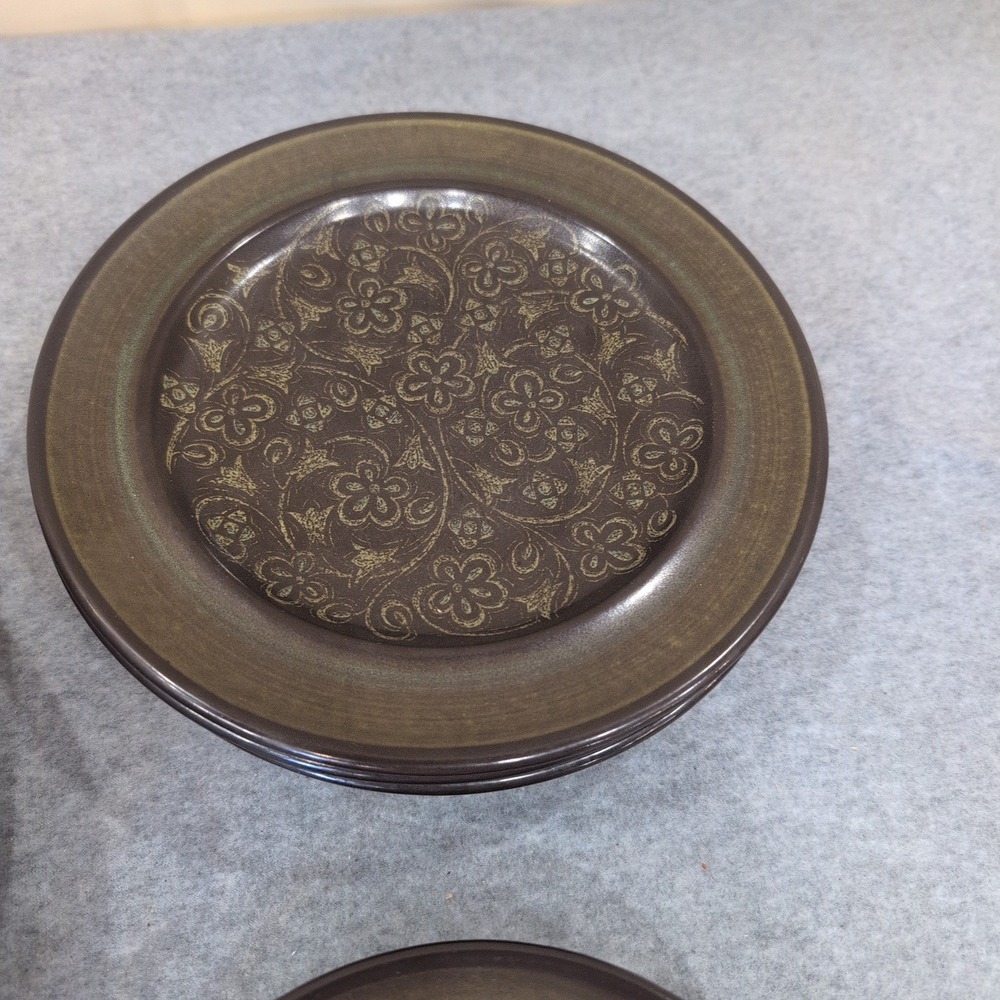 Franciscan Madeira Plates Set of 12 Dinner Salad Bread Butter Olive Green Brown - Picture 4 of 14